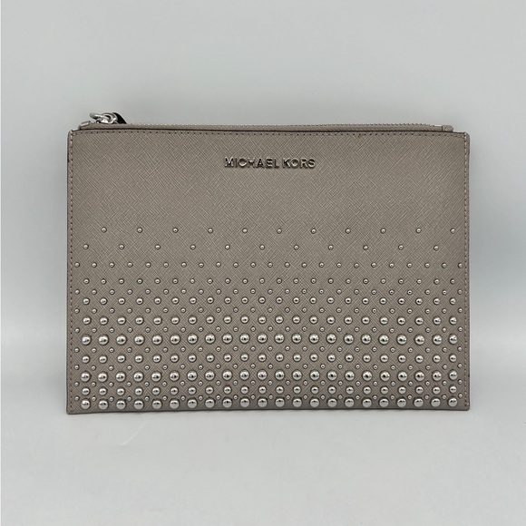 Michael Kors Leather Studded Wristlet - Picture 1 of 10